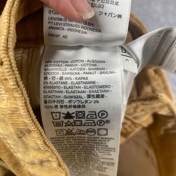 Levis 721 High Rise Skinny Corduroy Pants Womens 25 Brown Button Fly 5-Pocket - Picture 11 of 14